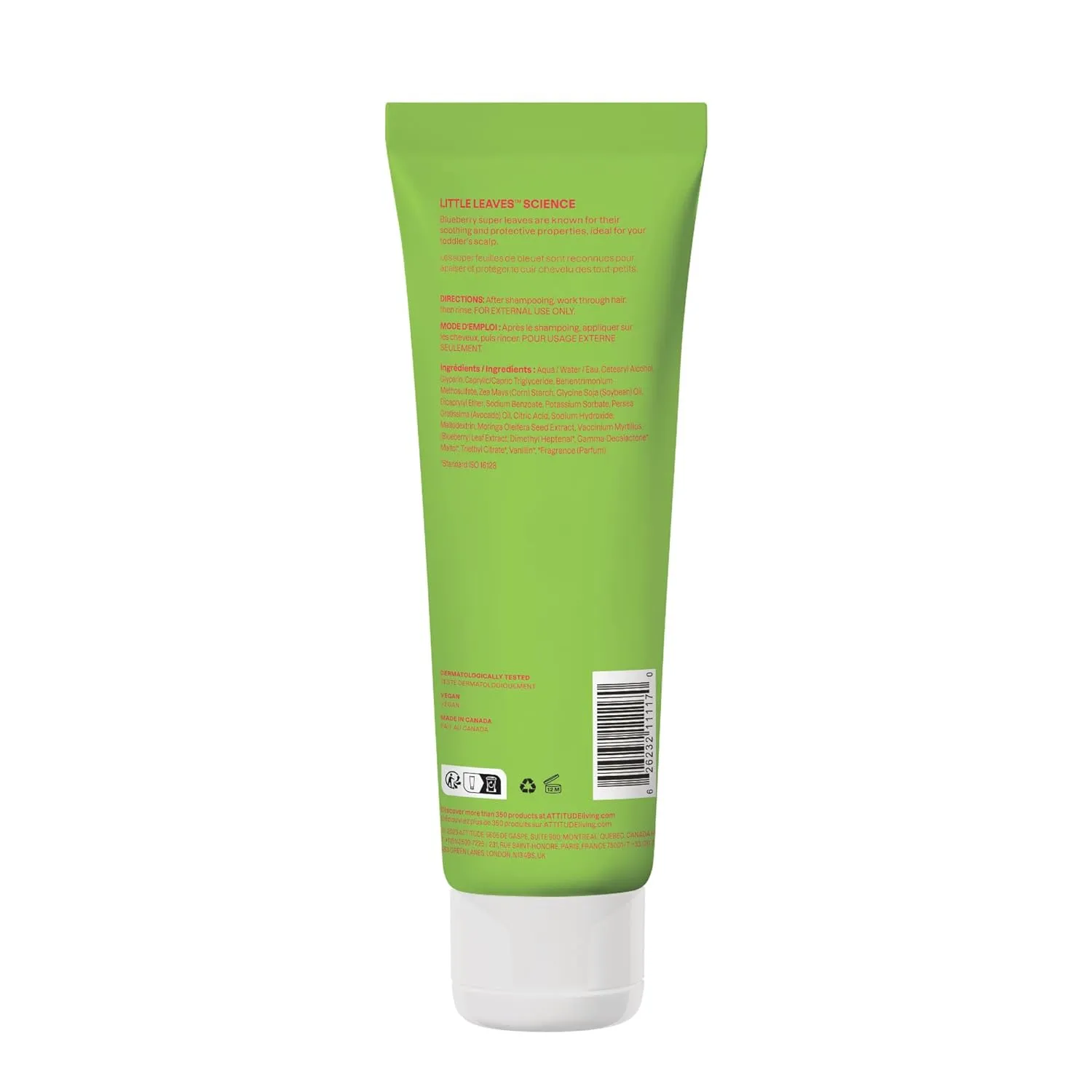 ATTITUDE Natural Conditioner for Kids, Hypoallergenic, Vegan, Plant- and Mineral-Based, Vegan and Cruelty-free, Watermelon & Coco, 8 Fl Oz