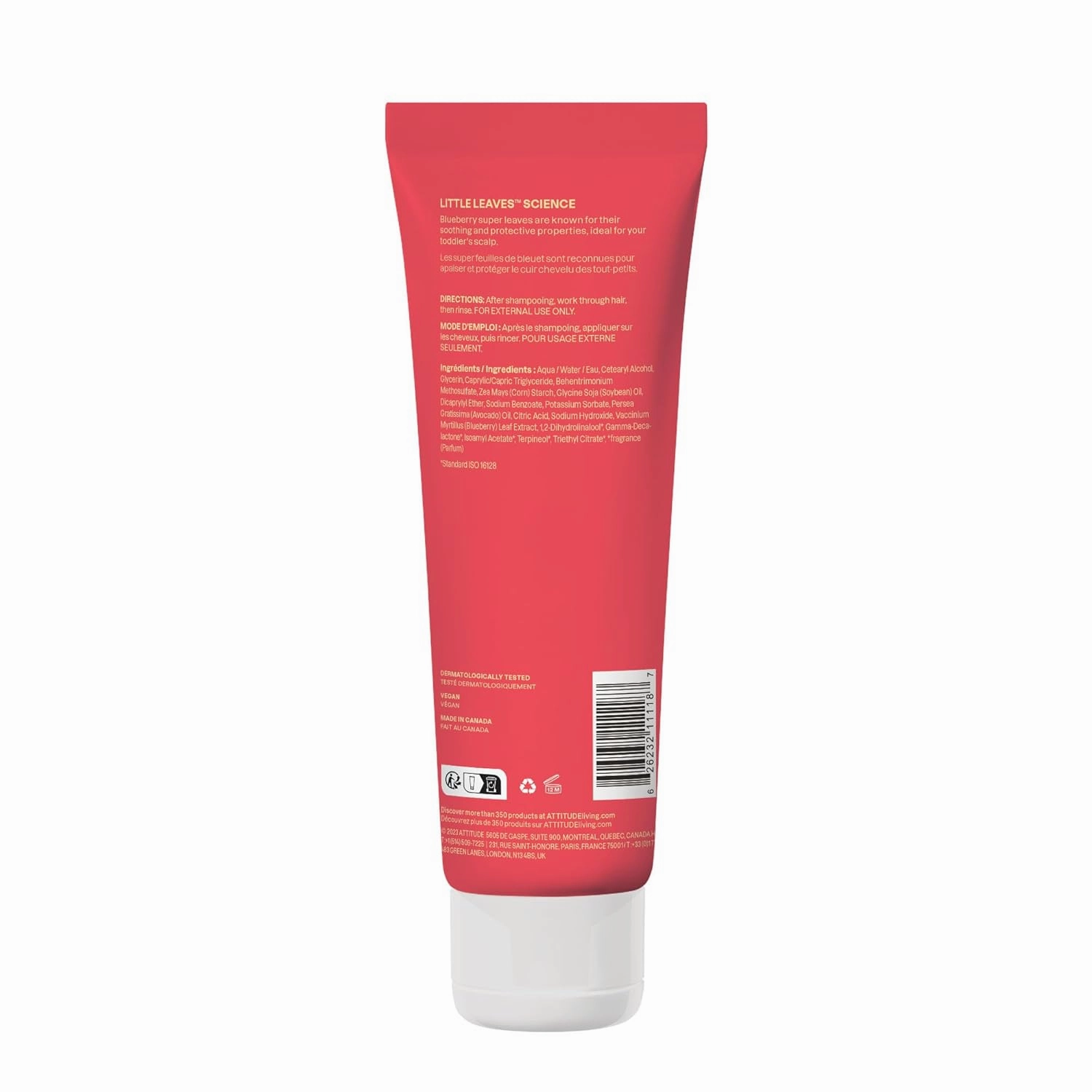 ATTITUDE Natural Conditioner for Kids, Hypoallergenic, Vegan, Plant- and Mineral-Based, Vegan and Cruelty-free, Mango, 8 Fl Oz (11118)