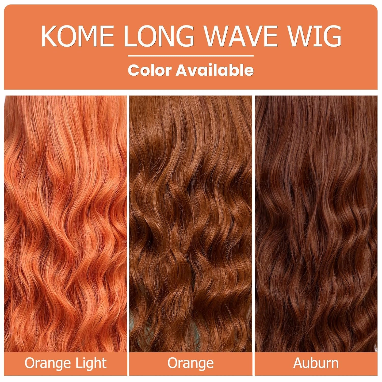 Auburn Wigs with Bangs,Copper Red Long Wavy Wig for Women,Long Curly Synthetic Hair Wig for Party Daily Use 24IN
