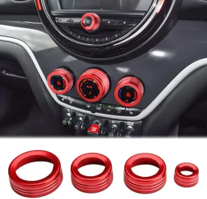Auovo Volume Knob Tune Knob Air Conditioner Knob Covers Compatible with 2014 2015 2016 2017 2018 2019 2020 2021 2022 MINI Cooper Accessories Auto Interior Trim Decorations Air Conditioner Switch Rings