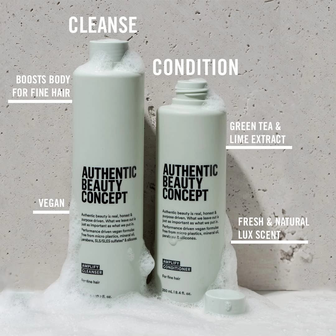 Authentic Beauty Concept Amplify Conditioner | Fine hair | Increases Body & Volume | Vegan & Cruelty-free | Silicone-free
