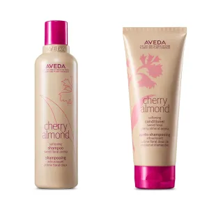 Aveda Cherry Almond Softening Shampoo & Conditioner Duo for Normal to Dry Hair | with Coconut Oil & Shea Butter | Silicone Free | 8.5 Fl Oz