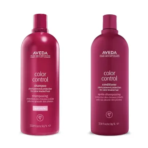 Aveda Color Control Rich Shampoo & Conditioner Duo | Protects Color-Treated Hair | Fights Color Fading | Silicone Free | for Medium to Thick Hair | 97%  Naturally Derived* | Liter Size