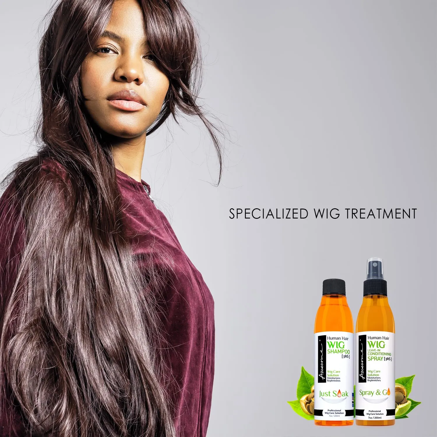 Awesome Synthetic & Human Wig Leave in Conditioner Spray, pH6 & pH5 Premium Set of 2, Moisturizes, Revitalizes for Synthetic & Human Wigs, Get the Best of 2 Worlds