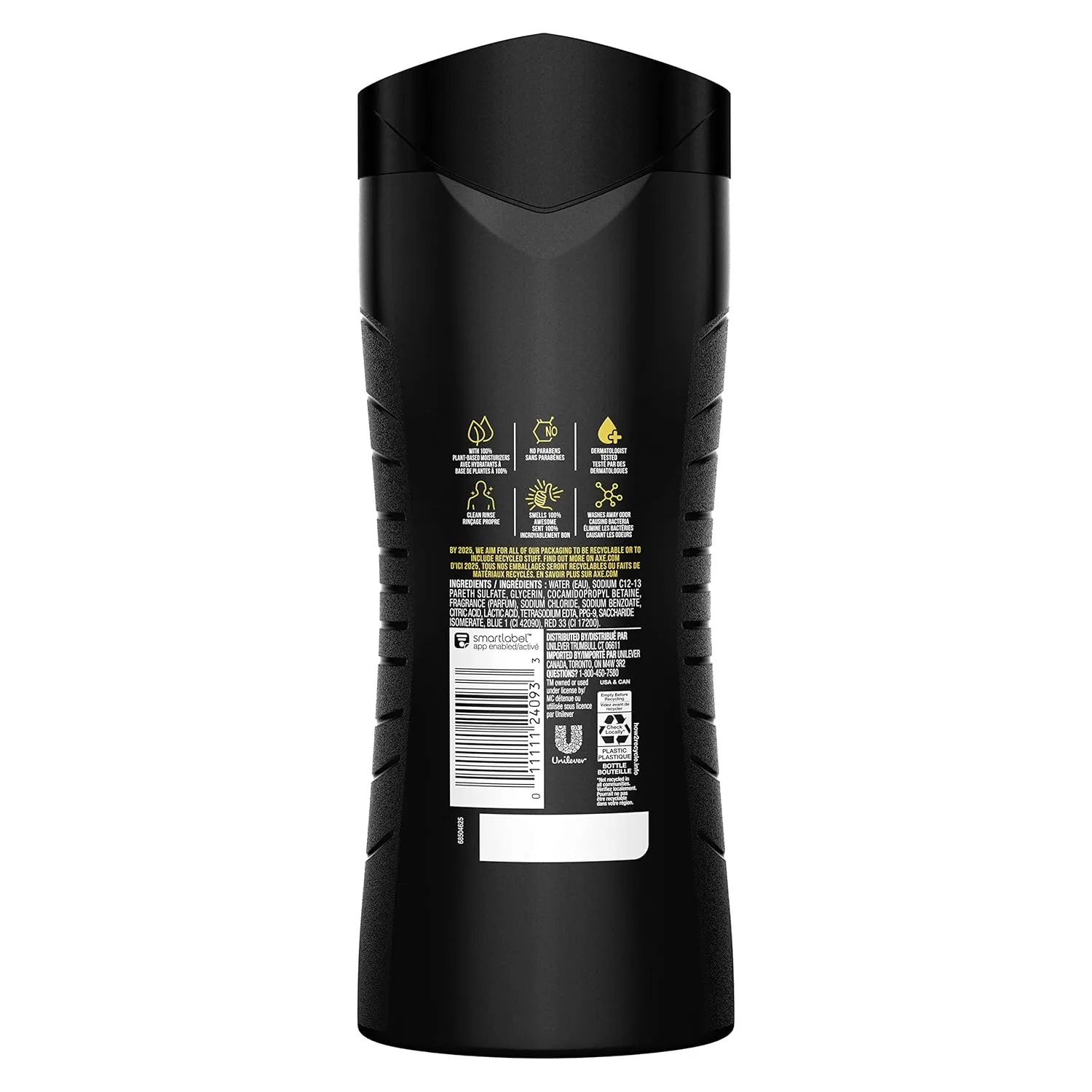 AXE Body Wash Phoenix 4 Count 12h Refreshing Scent Crushed Mint & Rosemary Men's Body Wash with 100% Plant-Based Moisturizers 16 oz