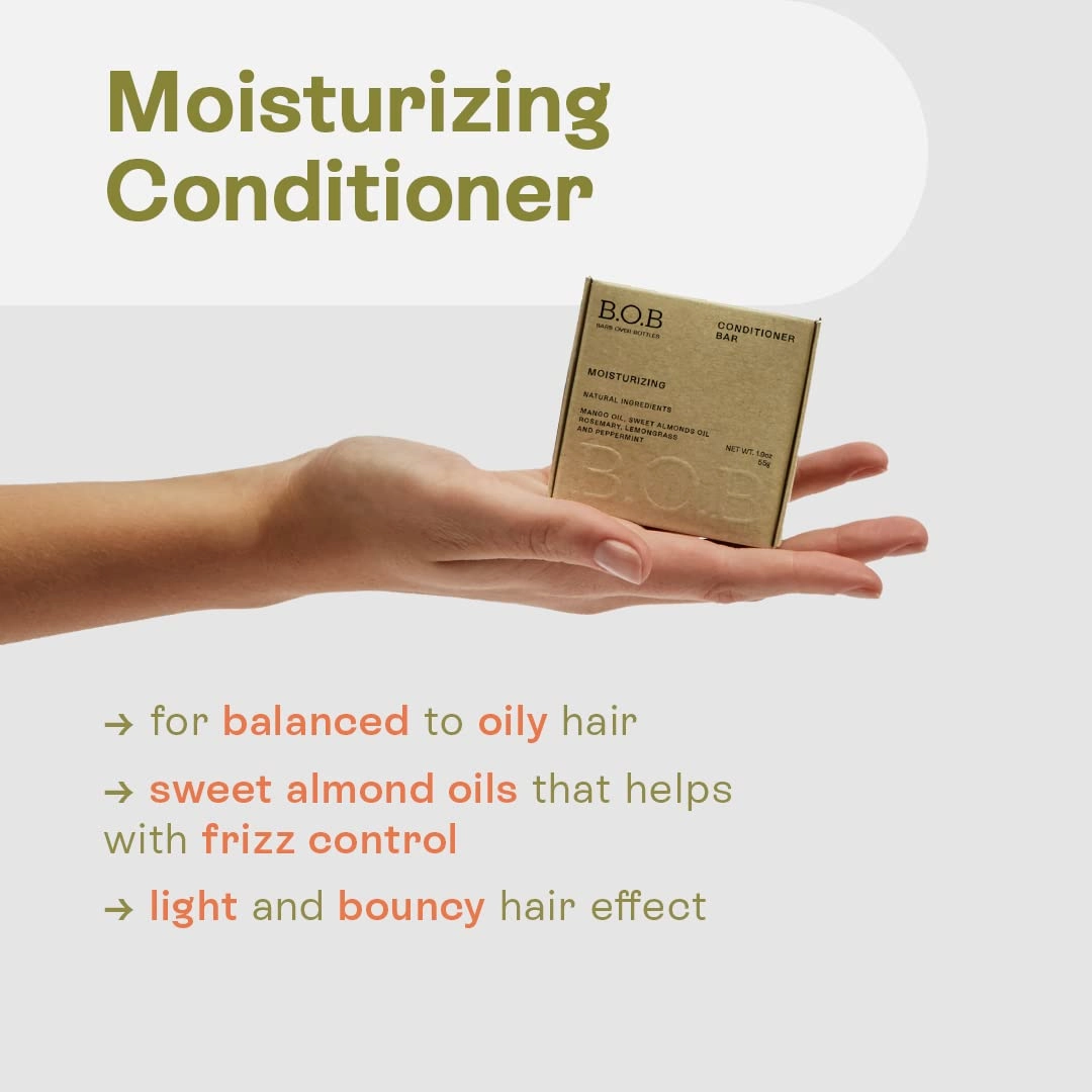B.O.B BARS OVER BOTTLES Oil Control Bundle, Purifying Shampoo Bar & Moisturizing Conditioner, Hair Care, Ideal Ph Balance, Natural, Vegan, Eco-friendly,Sustainable,Plastic Free,Waterless & Zero Waste