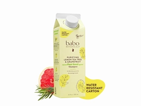 Babo Botanicals Purifying Lemon Tea Tree & Grapefruit Shampoo   Bundle with Conditioner – For Flat, Oily Prone Hair – Add body & shine - Passion Fruit Ferment for scalp