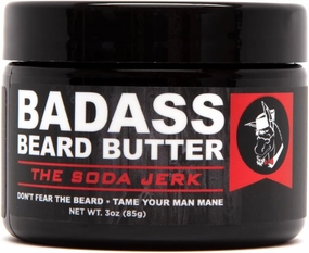 Badass Beard Care Beard Butter For Men - The Soda Jerk, 3 oz - Made of Natural Ingrediens for Healthy, Soften and Itchness Free Beard and Mustache