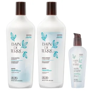 Bain de Terre Jasmine Moisturizing Conditioner, Rich Hydration for Dry Hair, with Argan & Monoi Oils, Paraben-Free, Color-Safe, Vegan