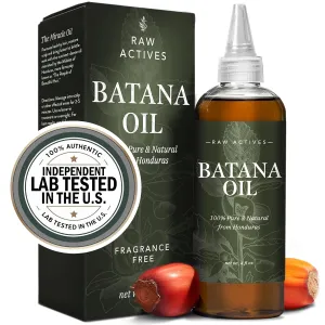 Batana Oil for Hair Growth, 100% Pure, Cold Pressed, Unrefined Oil from Honduras. Supports Stronger, Thicker Hair. Dr Sebi Inspired. 4 oz