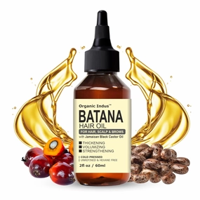 Batana Hair Oil for Hair Growth 2oz (60ml) | Infused with Jamaican Black Castor Oil | Thickening, Strengthening, Moisturizing, Hydrating for Dry Hair | Double Growth Formula