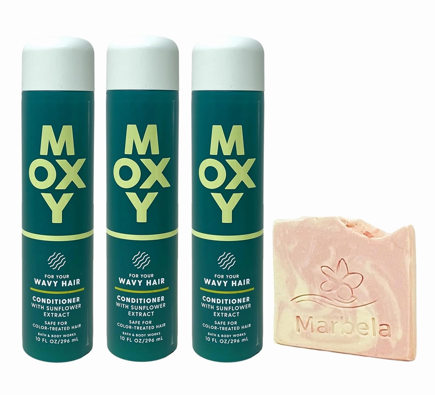 Bath & Body Works Moxy 3 Pack Conditioner for Wavy Hair Bundle with a Himalayan Salts Springs Sample Soap