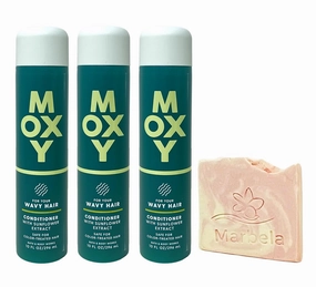 Bath & Body Works Moxy 3 Pack Conditioner for Wavy Hair Bundle with a Himalayan Salts Springs Sample Soap