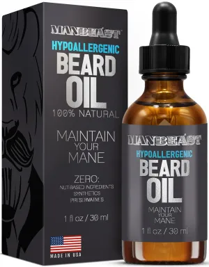Beard Oil for Men - Hypoallergenic Natural Ingredients for Sensitive Skin, Nut Free Mustache Growth Conditioners, Natural Solution Conditioner to Men Made From Seed - Woodsman Beard Oil 30ml