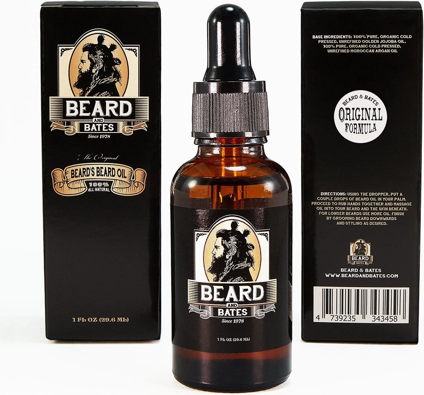 Beard & Bates | The Original Beard's Beard Oil - Original Formula | 19th Century Formula, Premium Organic Oils, Boutique, Natural Grooming Conditioner
