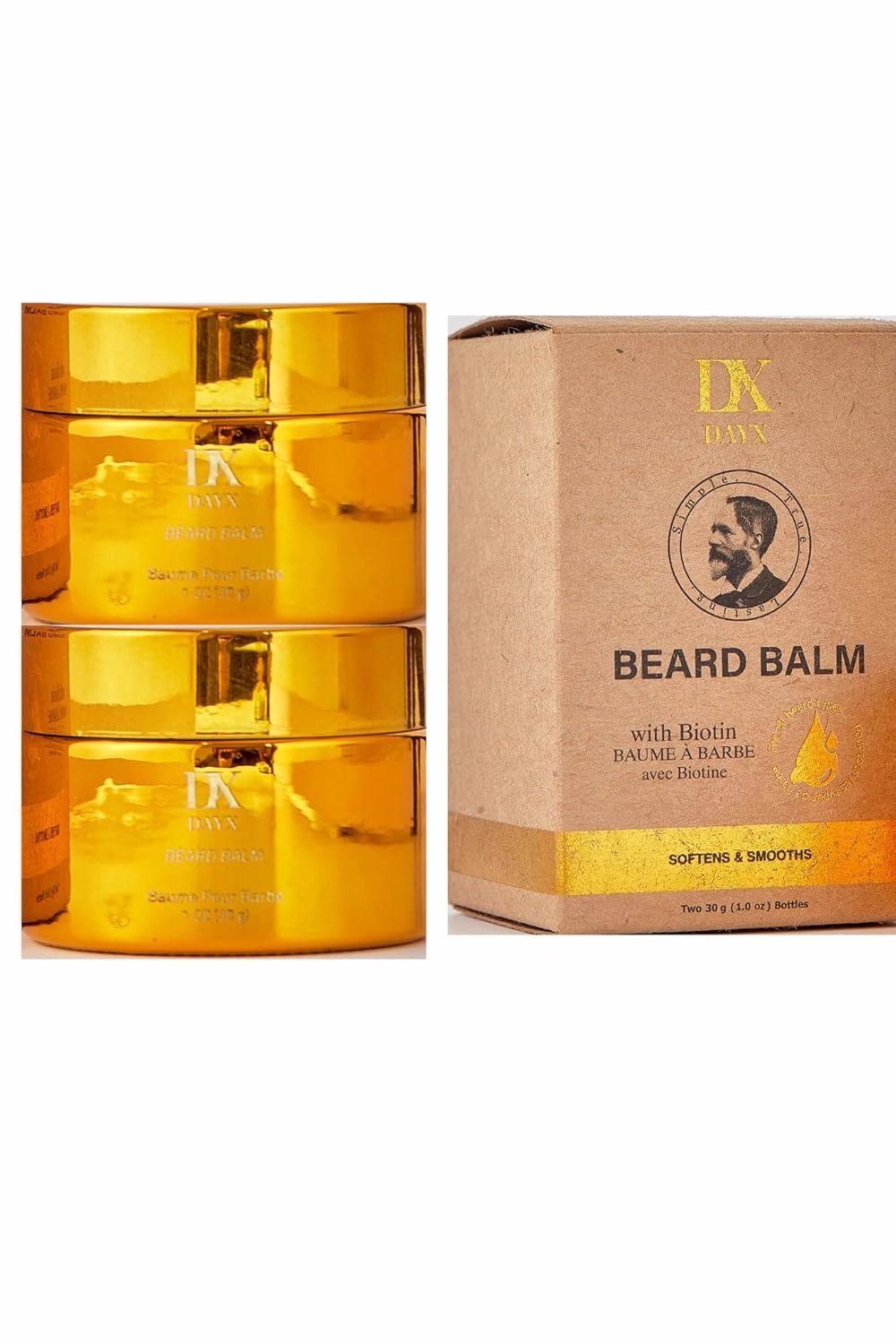 Beard Balm for Black Men: Beard Butter w/Biotin & Shea Butter, Hydrates Smoothens Softens & Thickens Facial Hair, Natural Ingredients for All (0.84-2-Earthy Herb)