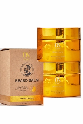 Beard Balm for Black Men: Beard Butter w/Biotin & Shea Butter, Hydrates Smoothens Softens & Thickens Facial Hair, Natural Ingredients for All (0.84 oz/pack of 2)