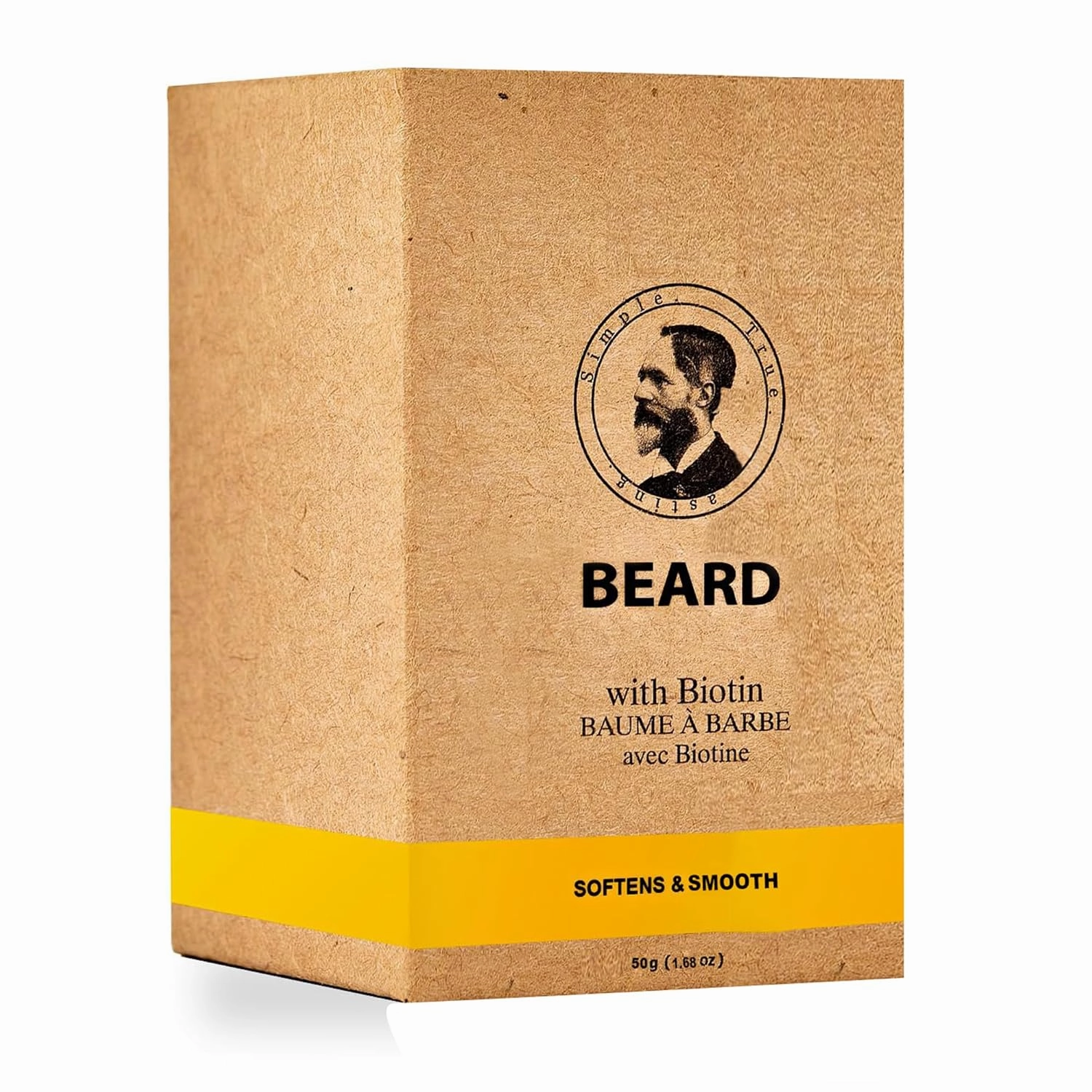 Beard Balm for Black Men: Beard Butter w/Biotin & Shea Butter, Hydrates Smoothens Softens & Thickens Facial Hair, Natural Ingredients for All (1.68-1-Earthy Herb)