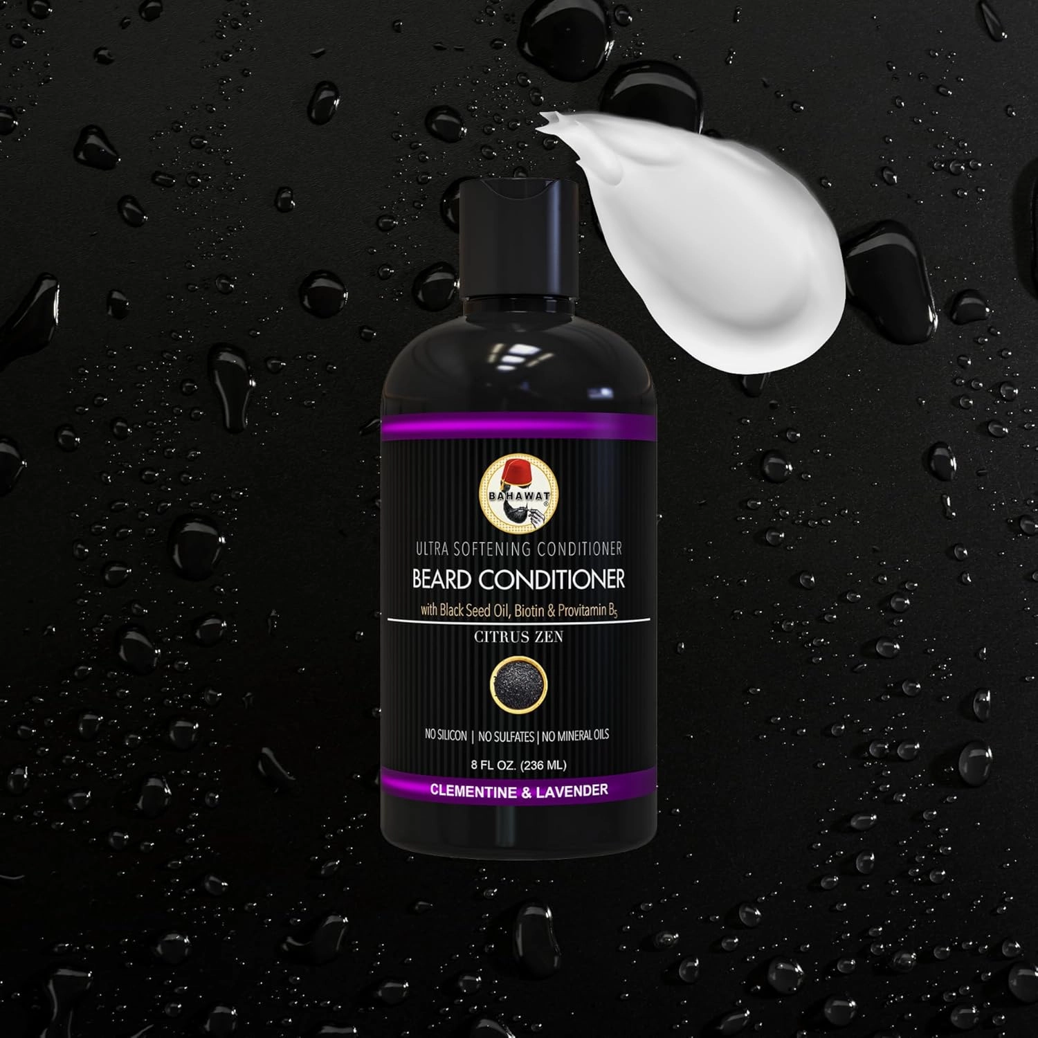 Beard Conditioner - Citrus Lavender - 8 fl. oz. - Sulfate free - with biotin, provitamin B5, Blackseed oil, Jojoba Oil, Natural Ingredients for a Gentle, Deep Cleanse-Strengthening Wash