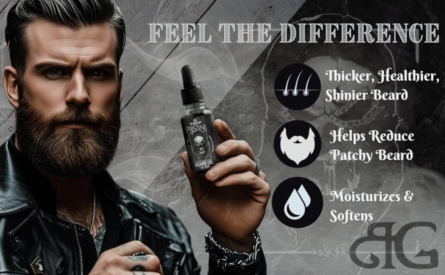 Beard Gains Beard Oil for Men - Organic Beard Growth Oil, Moisturizer & Conditioner, Softens & Strengthens Facial Hair, Reduces Itch, Promotes Healthy Beard (1oz, Pristine)