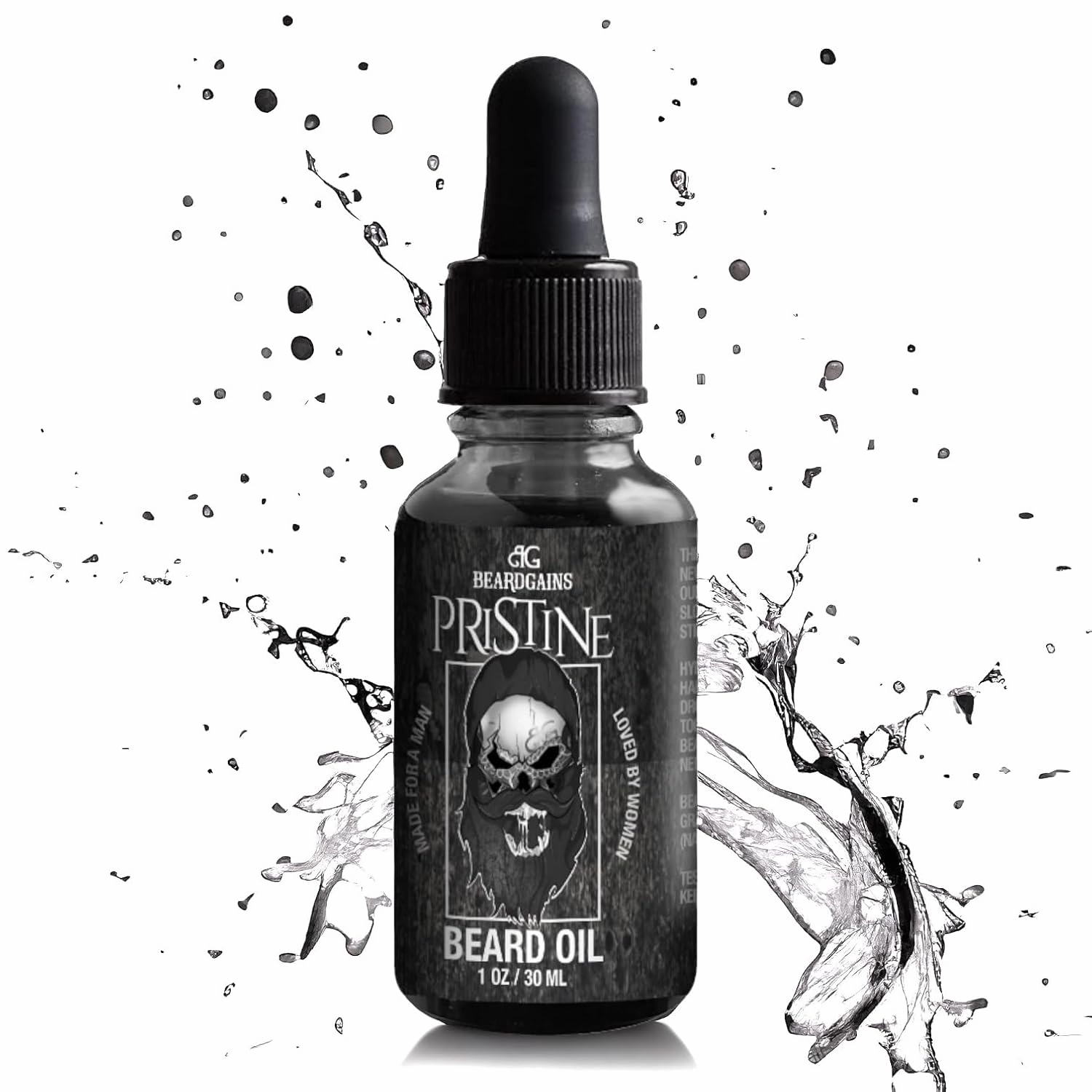 Beard Gains Beard Oil for Men - Organic Beard Growth Oil, Moisturizer & Conditioner, Softens & Strengthens Facial Hair, Reduces Itch, Promotes Healthy Beard (1oz, Pristine)