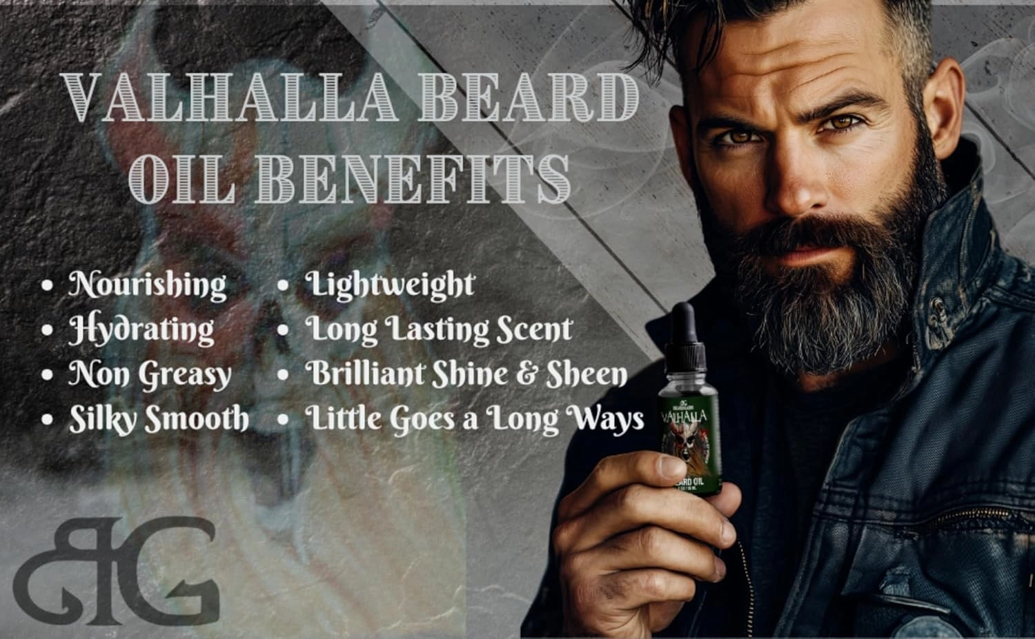 Beard Gains Beard Oil for Men - Organic Beard Growth Oil, Moisturizer & Conditioner, Softens & Strengthens Facial Hair, Reduces Itch, Promotes Healthy Beard (1oz, Valhalla)