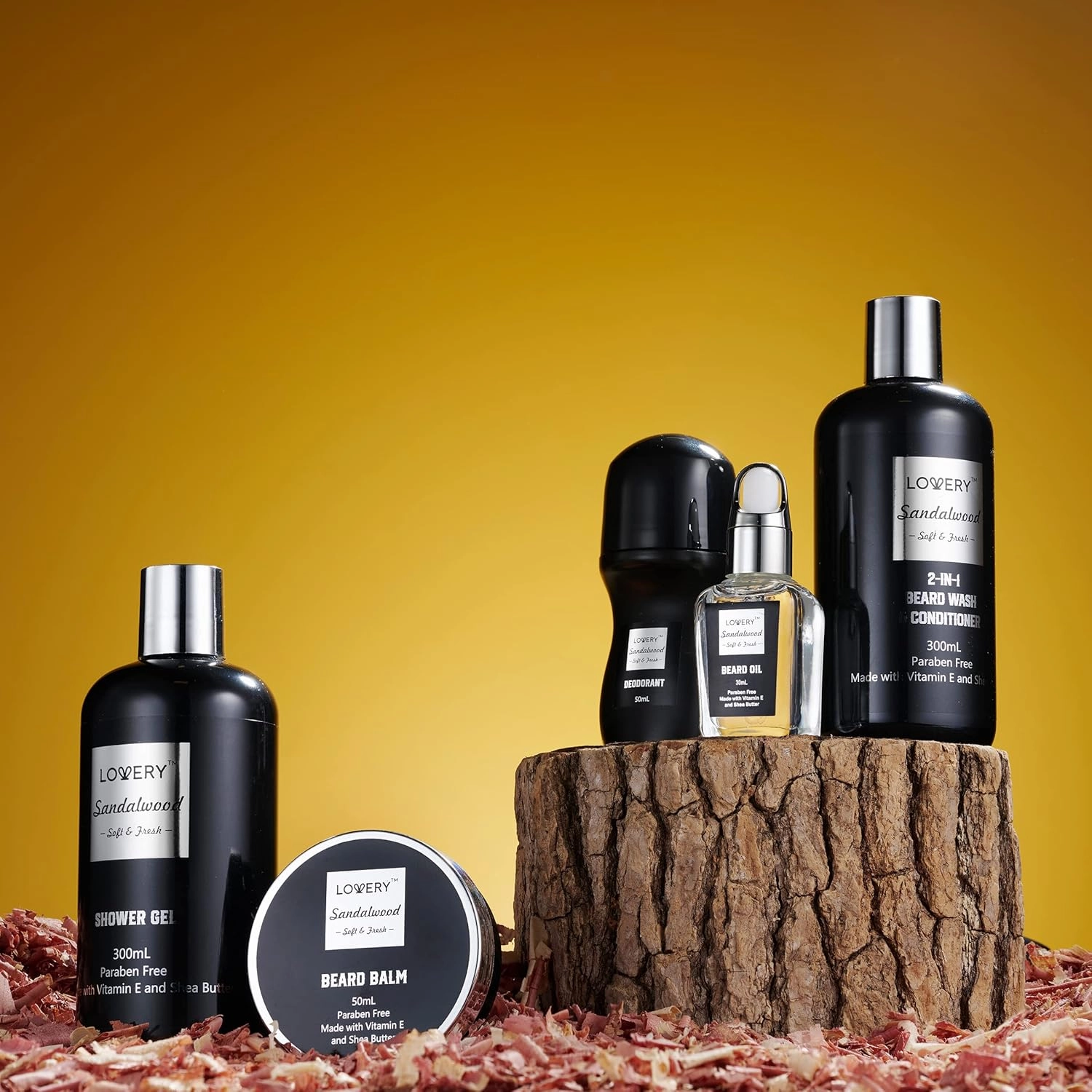 Beard Kit and Body Care Gifts for Men, Fathers Day Gifts for Dad Sandalwood Spa Gift Baskets, Mens Bath and Beard Grooming Kit, Birthday Gifts for Him with Beard Balm, Growth Oil, Deodorant and More