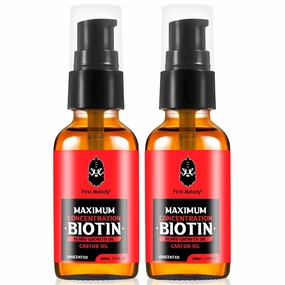 Beard Oil,Maximun Thickening Biotin, with Castor Oil and Argan & Jojoba Oils, Promotes Beard Growth, Styles, Strengthens & Softens Beards & Mustaches,1 Ounce*2（2 Pack）