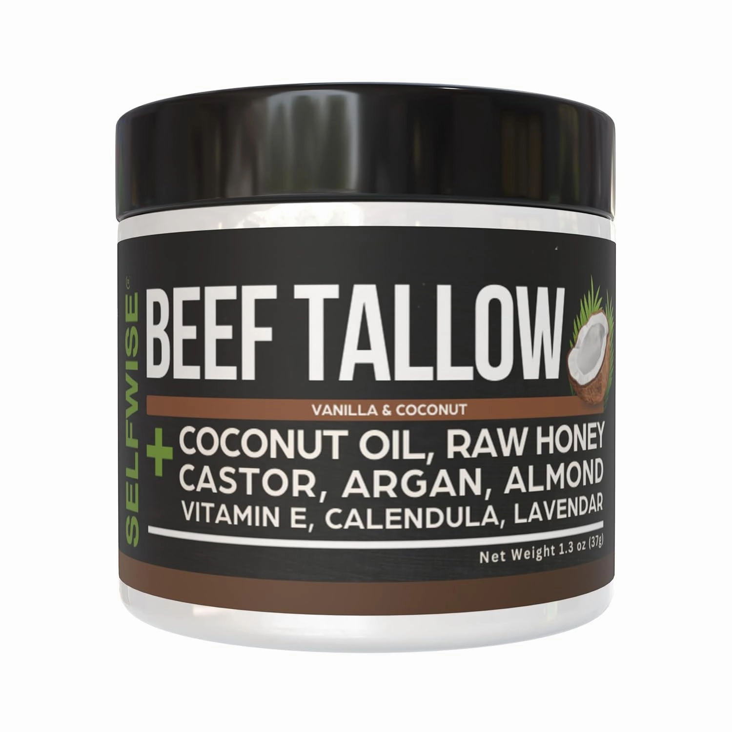 Beef Tallow Moisturizer – Organic Balm with Raw Honey, Coconut, Vanilla, Shea Butter & Castor Oil – Non-Greasy & Multi-Purpose Skin Cream for Face & Body – 100% Natural & Fragrance-Free