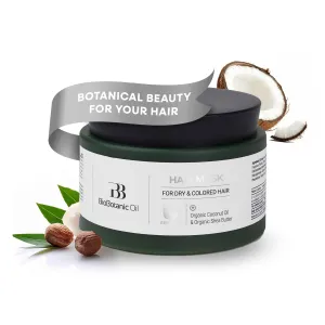 Bio Botanic Oil Range – Moisturizing Hair Mask for Colored, Dry & Damaged Hair with Organic Coconut Oil & Shea Butter, SLS-Free Deep Conditioning Treatment, Restores Shine & Protects Color