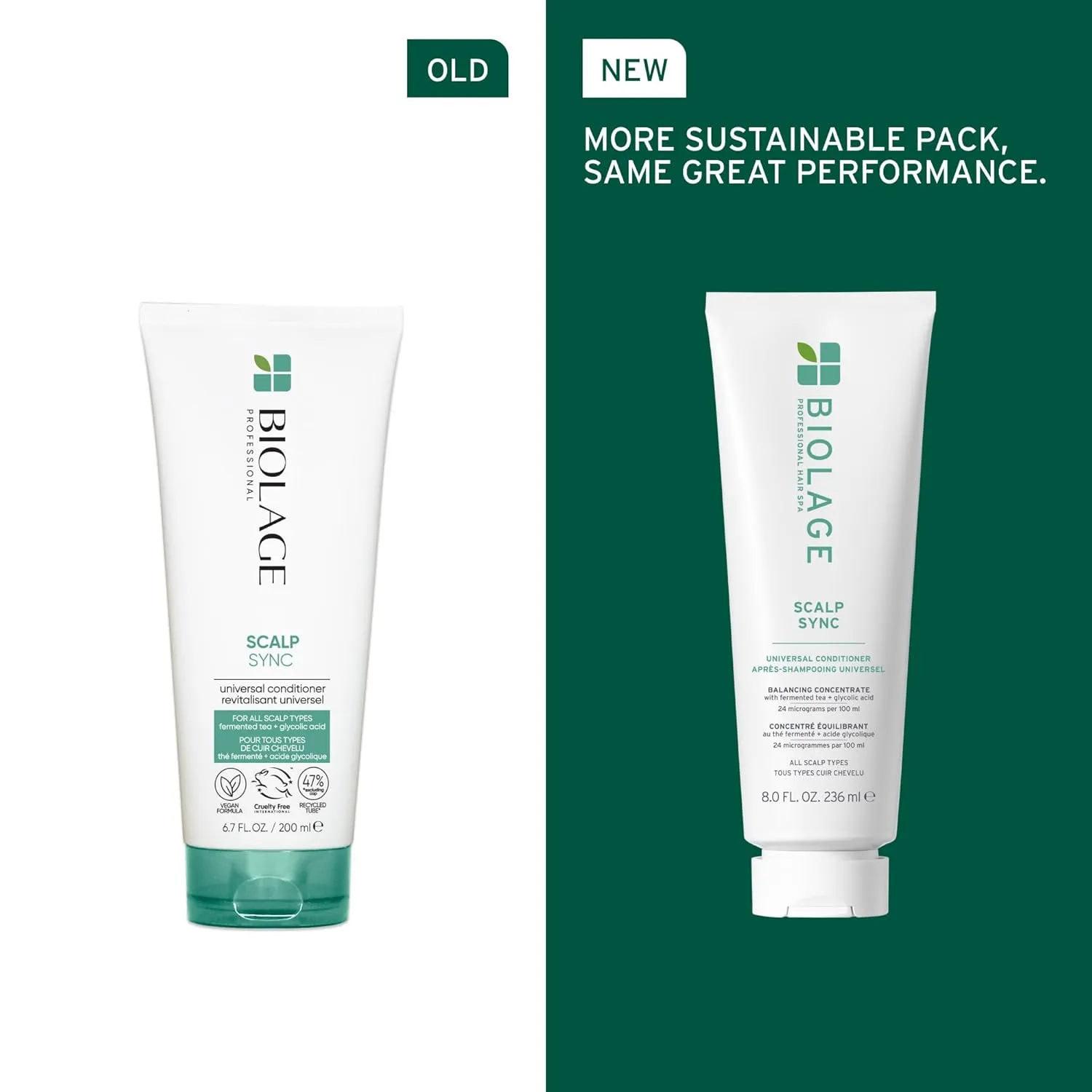 Biolage Scalp Sync Universal Conditioner - Nourishing & Hydrating for All Scalp Types, Lightweight Conditioning, Fermented Tea Blend & Glycolic Acid, Vegan & Paraben-Free, Packaging may vary