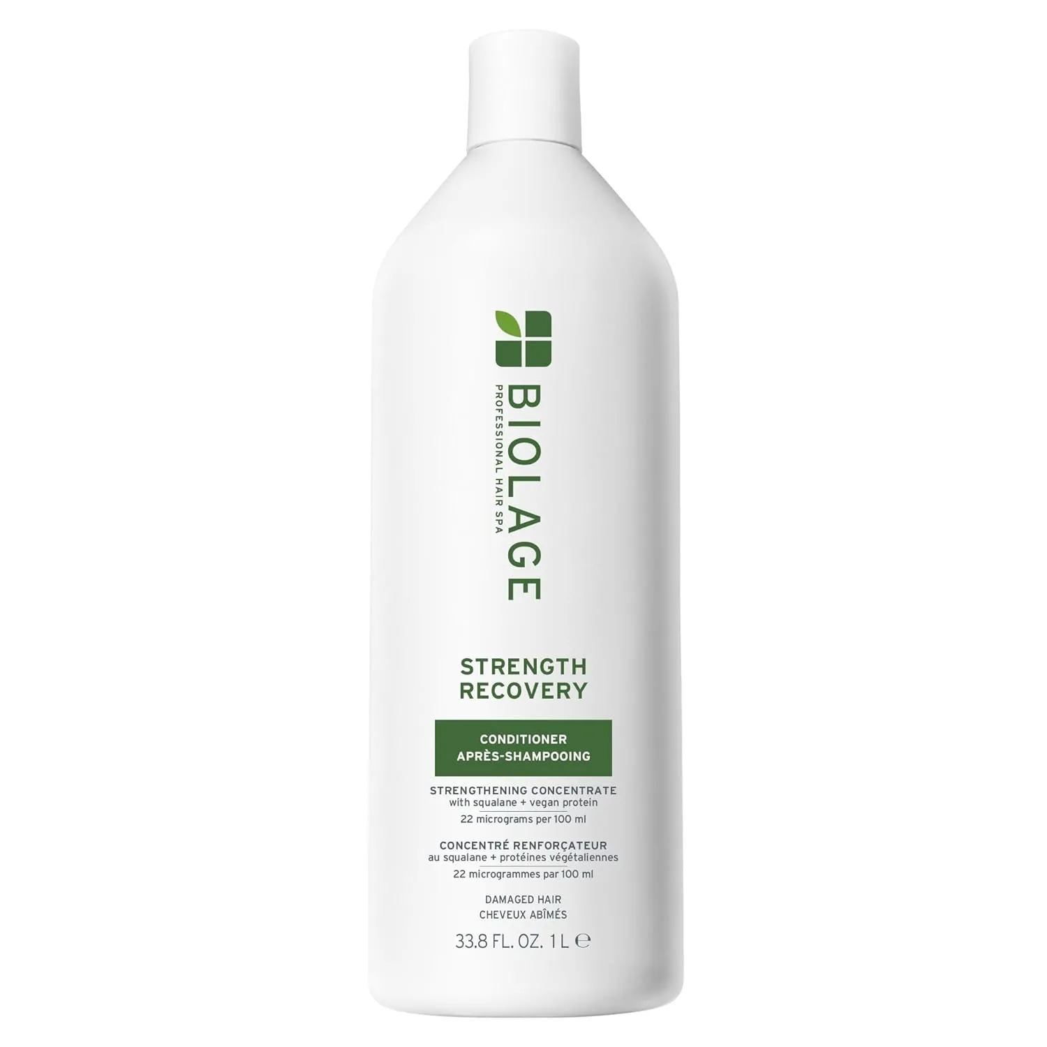 Biolage Strength Recovery Conditioner - Moisturizes & Strengthens Damaged Hair, Softness & Shine, Olive Squalane & Vegan Proteins, Paraben-Free, Vegan, Packaging May Vary