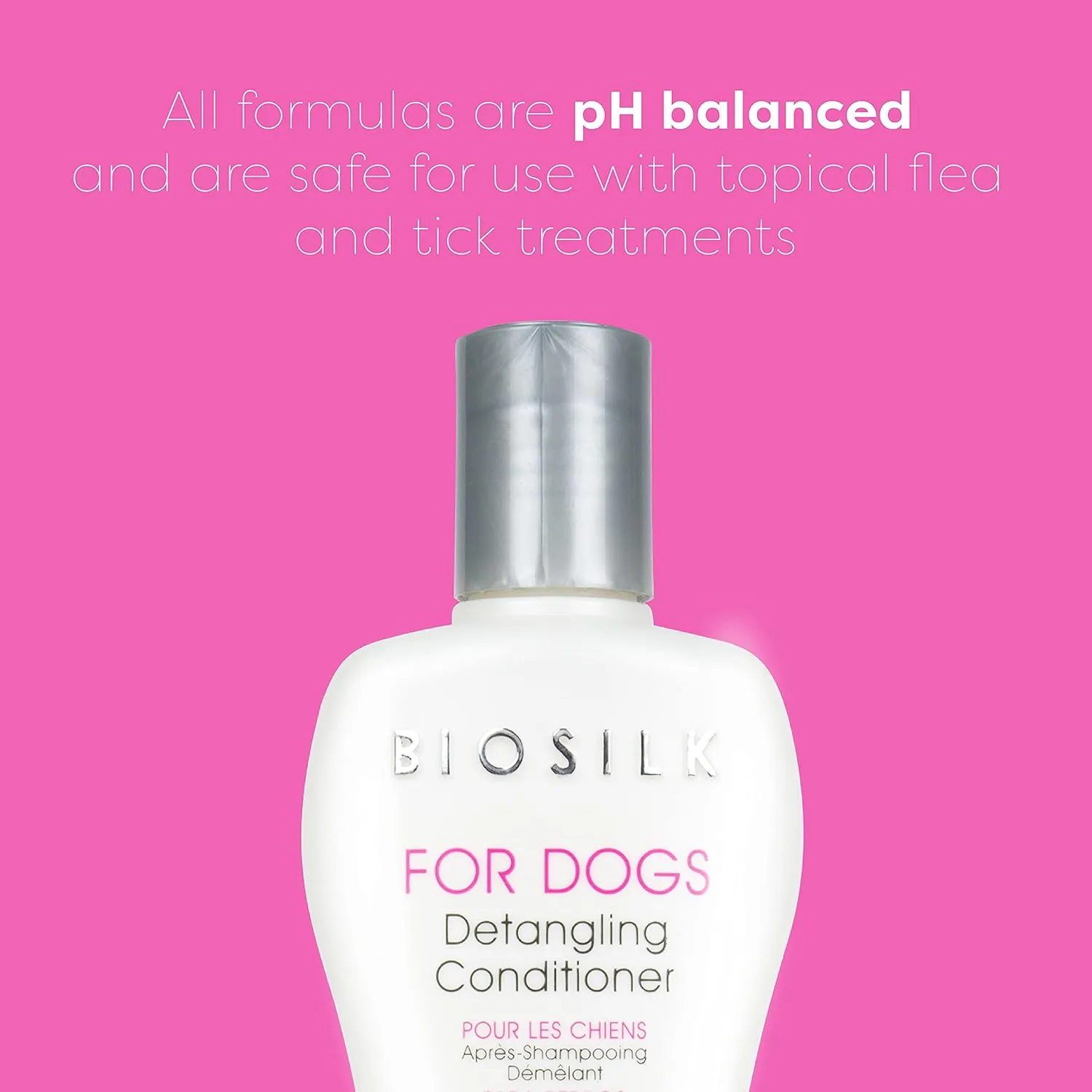 BioSilk for Dogs Silk Therapy Detangling Shampoo and Conditioner Bundle, 12 Fl Oz Each | Matted Hair Dog Detangler, Dog Detangling Shampoo & Conditioner | Sulfate and Paraben Free, Made in The USA