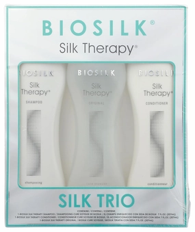 Biosilk Silk Therapy Trio Unisex Shampoo, Conditioner, and Original Treatment 7 oz 3 Pc