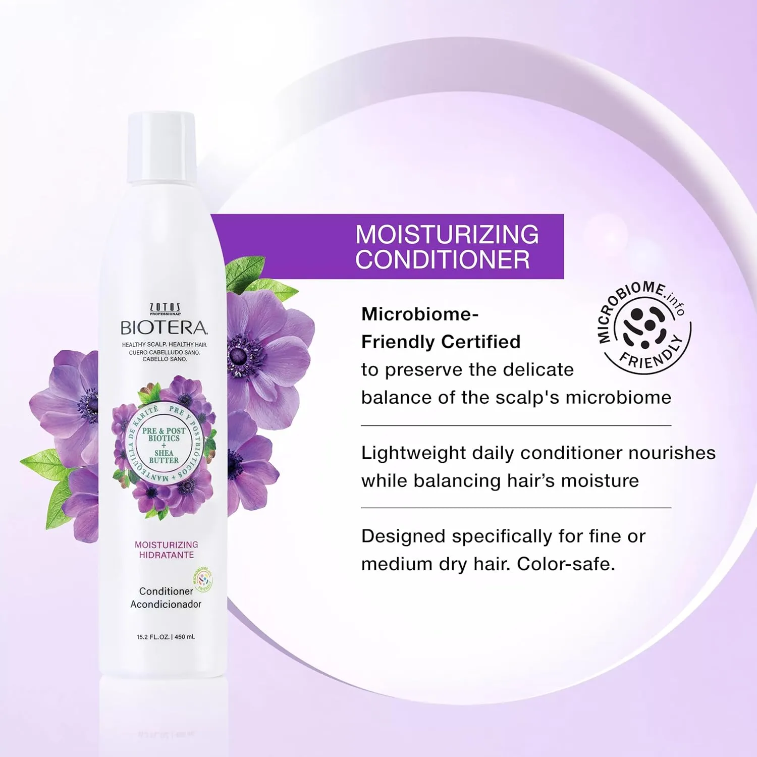 Biotera Moisturizing Conditioner | Hydrates & Moisturizes Dry, Medium, Fine Hair | Microbiome Friendly | Vegan & Animal Test Free | Paraben Free | Color-Safe