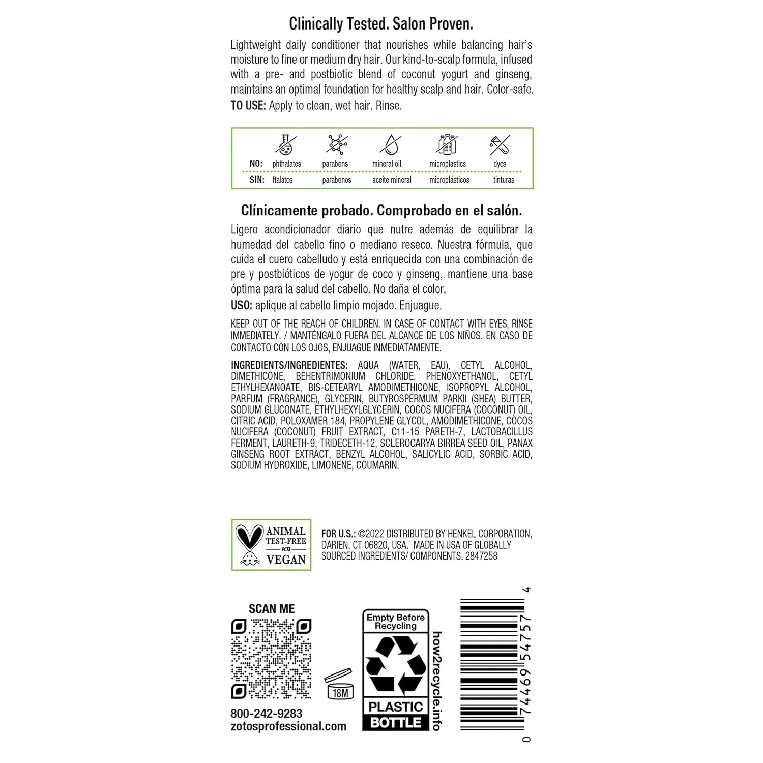 Biotera Moisturizing Conditioner | Hydrates & Moisturizes Dry, Medium, Fine Hair | Microbiome Friendly | Vegan & Animal Test Free | Paraben Free | Color-Safe