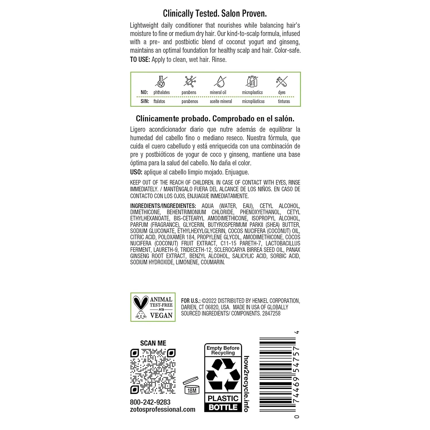 Biotera Moisturizing Conditioner | Hydrates & Moisturizes Dry, Medium, Fine Hair | Microbiome Friendly | Vegan & Animal Test Free | Paraben Free | Color-Safe