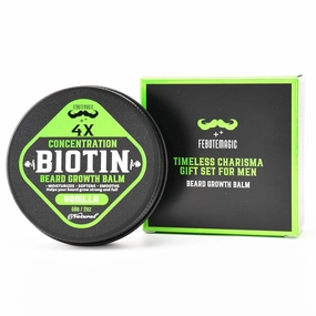Biotin Beard Balm for Men – Vanilla Beard Butter with Castor & Coconut Oils – Smooths, Softens & Promotes Growth – Beard Conditioner for Daily Grooming – Gift for Men – 2 oz