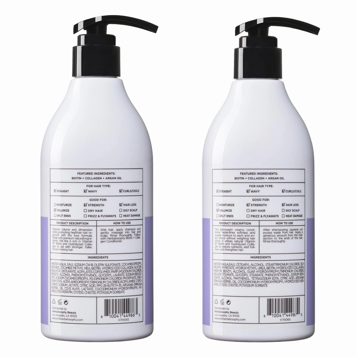 Biotin with Argan Oil & Vitamin B7 Shampoo & Conditioner Set, Gluten-free, Sulfate-free, Paraben-free