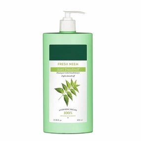 BK Fresh Neem Anti Dandruff Shampoo and Conditioner | Controls Dandruff | Eliminates Dryness, Flaking| Hair Looks Fresh and Lustrous |Suitable for All Skin Types | 650ml