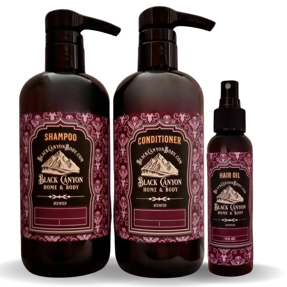 Black Canyon Clove & Nutmeg Scented Argan Oil Hair Shampoo, Conditioner and Hair Oil Set