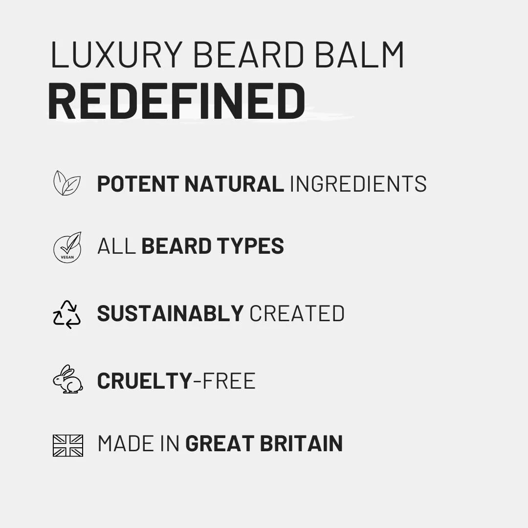 Black Oud Beard Care Kit - Non-Greasy, Premium Balm with Shea Butter | Ultimate Softener and Conditioner for Men, 50mL