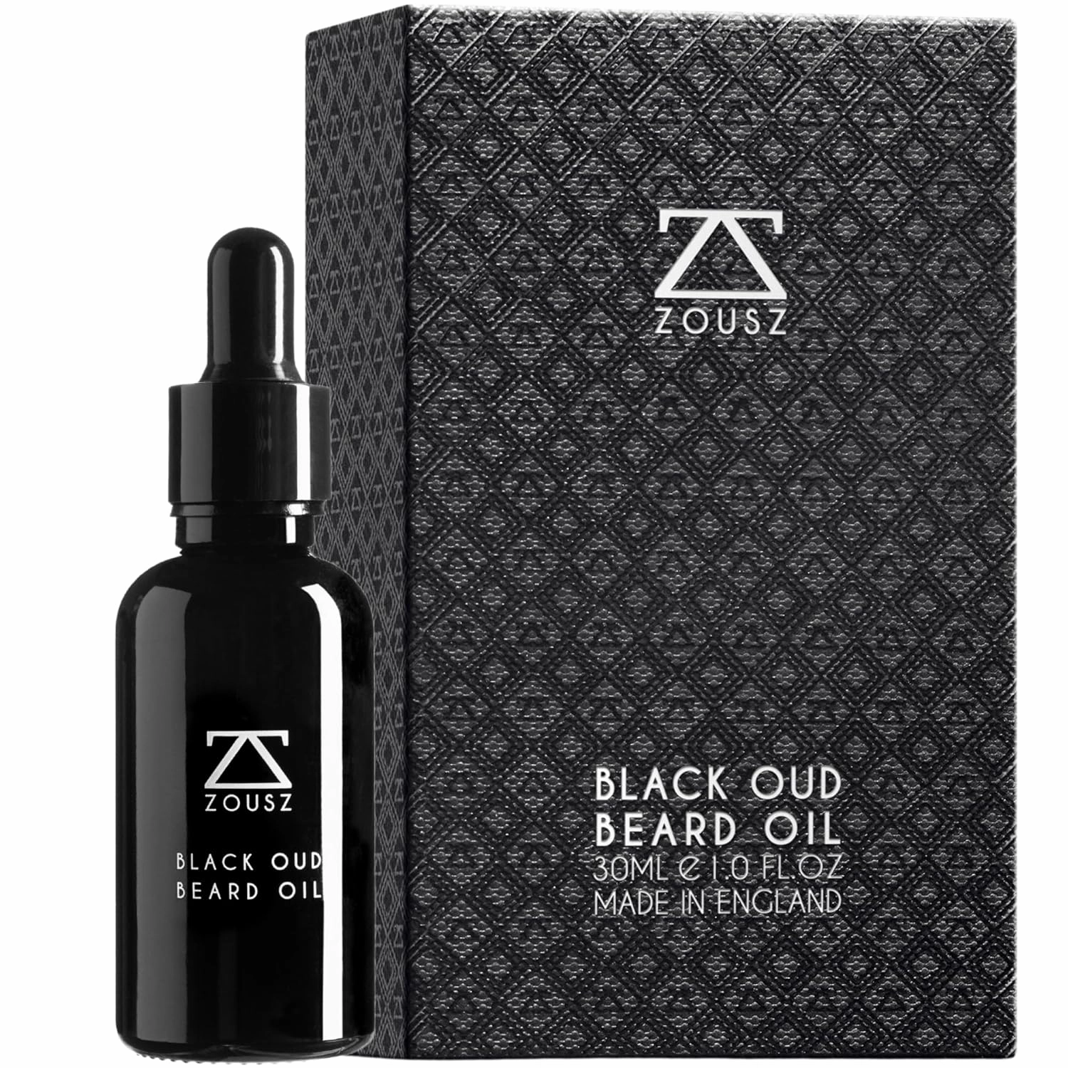 Black Oud Beard Oil for Men, Beard Moisturizer & Conditioner, Non-Greasy Men's Beard Care Essential, Growth Enhancer Natural Beard Oil Men's Gift, 1 Fl Oz Dropper Bottle