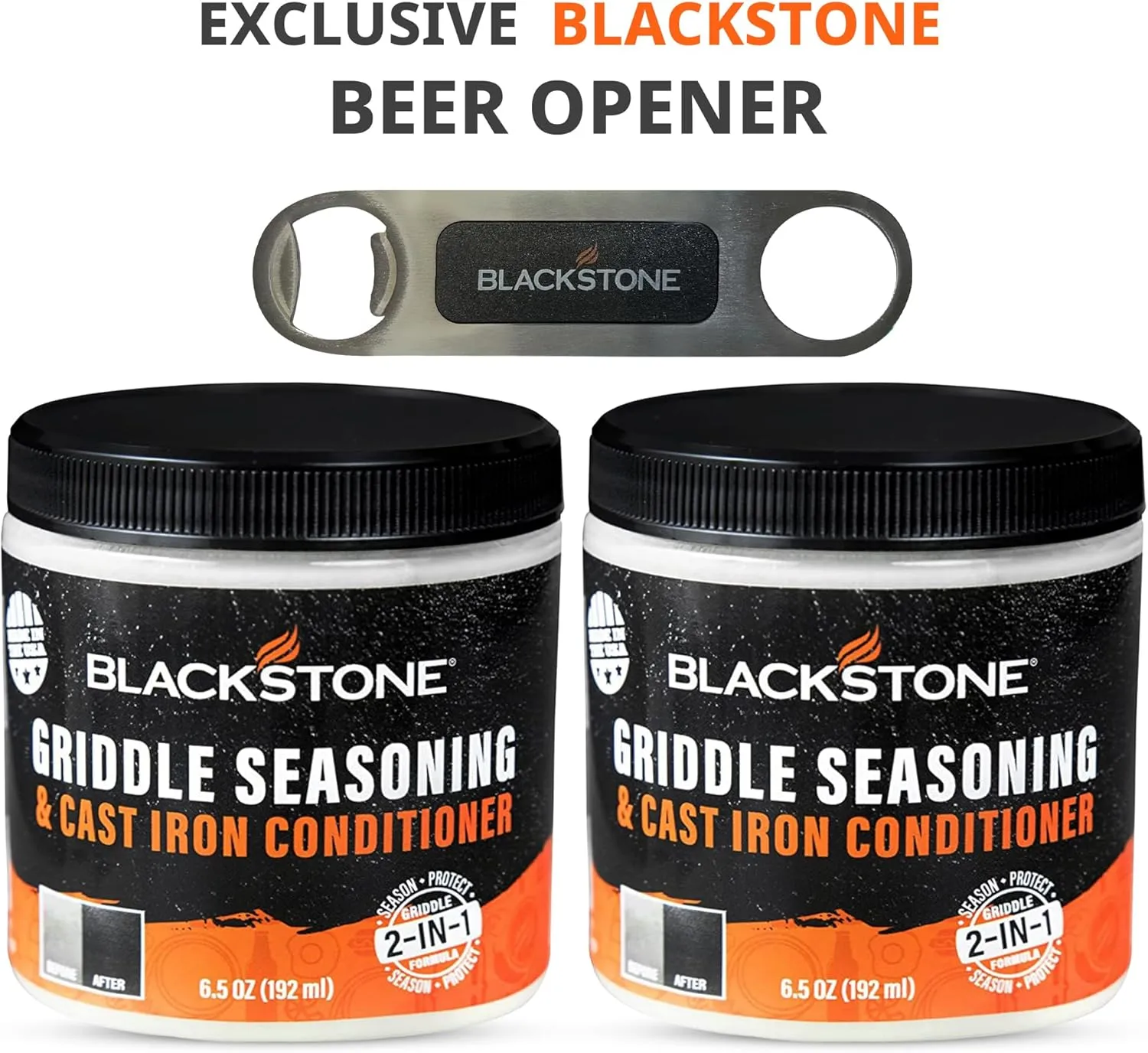 Blackstone 2-IN-1 Griddle & Cast Iron Seasoning Conditioner 6.5 OZ– Effective Seasoning Rub Formula – Food Safe – Easy to Use Cleaner & Conditioner – with Satisfying Customers Travel Tissue (2Pack)