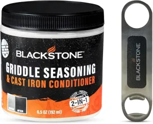 Blackstone 2-IN-1 Griddle & Cast Iron Seasoning Conditioner 6.5 OZ– Effective Seasoning Rub Formula – Food Safe – Easy to Use Cleaner & Conditioner – With Satisfying Customers Travel Tissue