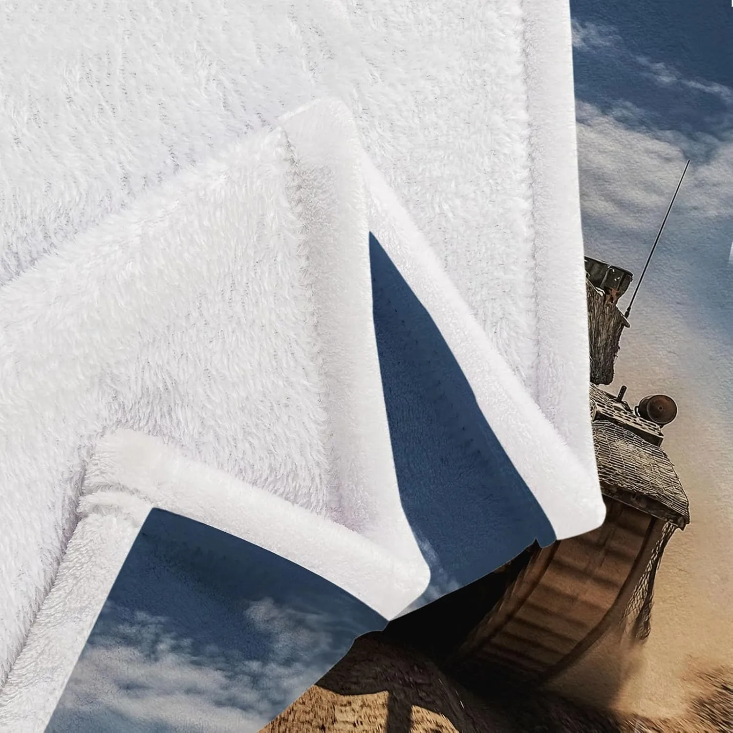 Blanket Army Desert Tank, 70" x 80" Throw Blanket Soft Flannel for Couch Sofa Bed, Light Brown Fleece Warm Cozy Throw for Bedroom Living Room Decor