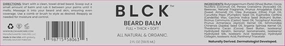BLCK Beard Balm – All Natural & Organic – Beard Conditioner for Men – 2 oz / 59.15 ml