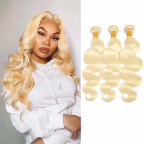 Blonde Body Wave Bundles Human Hair 613 Bundles 18 20 22 Inch Soft and Healthy Human Hair Bundles 300g