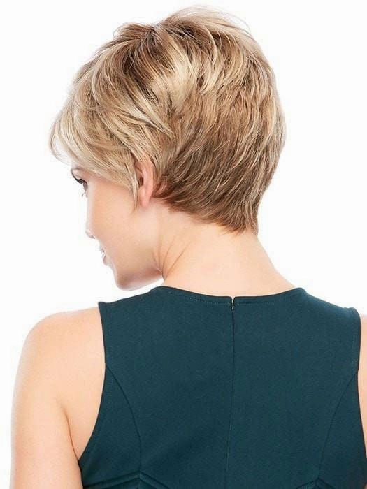 BLONDE UNICORN Ombre Blonde Pixie Cut Short Wigs with Bangs for Women, Fiber & Remy Human Hair Blend Natural Daily Use