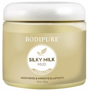 Bodipure Silky Milk Mud Mask for Body – Rich in Essential Milk Proteins, and Vitamins – Spa Quality Mud Treatment Moisturizing, and Re-hydrating Dry Skin, 16 Ounce